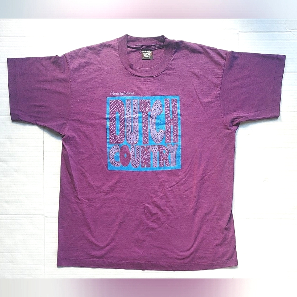 Screen Stars Pennsylvania Dutch Country Tshirt Single Stitch Women's Size XL Vtg